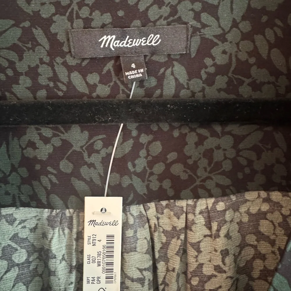 NWT Madewell Long-Sleeve Mini Shirtdress in Floral - Picture 4 of 4